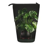 Bxzpzplj Astuccio per matite con stampa albero della pace rana in piedi per cancelleria da ufficio astuccio retrattile matita astuccio da lavoro, Monstera Deliciosa Banana Palm2, Taglia unica