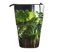 Bxzpzplj Astuccio per matite con stampa albero della pace rana in piedi per cancelleria da ufficio astuccio retrattile matita astuccio da lavoro, Monstera Deliciosa Banana Palm1, Taglia unica
