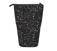 Bxzpzplj Astuccio per matite in piedi con stampa a grana di legno per cancelleria da ufficio retrattile astuccio per matite da lavoro, Costellazione della Divinazione Stellata, Taglia unica