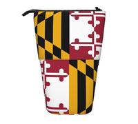 Bxzpzplj Astuccio telescopico con stampa bandiera del Michigan, astuccio per cancelleria, trucchi, per adolescenti, materiale scolastico, Bandiera dello stato del Maryland, Taglia unica