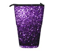 Bxzpzplj Astuccio telescopico con stampa di api miele, astuccio per cancelleria, astuccio per scuola, adolescenti, ragazzi, Bellissimo glitter viola, Taglia unica