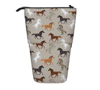 Bxzpzplj Astuccio telescopico con stampa di api miele, astuccio per cancelleria, astuccio per scuola, adolescenti, ragazzi, Cavallo carino., Taglia unica