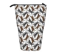 Bxzpzplj Astuccio telescopico con stampa di gamberetti giapponesi, astuccio per cancelleria, astuccio per scuola, adolescenti, ragazzi, Trotting Flat Coated Retrievers Paw, Taglia unica