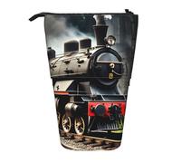 Bxzpzplj Astuccio telescopico con stampa di treno locomotiva a vapore, borsa portaoggetti per articoli di cancelleria per la scuola e il trucco, Treno locomotiva a vapore, Taglia unica