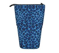 Bxzpzplj Astuccio telescopico con stampa di zampa di gatto, cuore e cucciolo, astuccio telescopico per articoli di cancelleria per la scuola, per riporre trucchi, Pelle di leopardo animale, Taglia