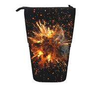 Bxzpzplj Astuccio telescopico con stampa orso che corre per matite, cancelleria e trucchi, per adolescenti, materiale scolastico, Fuochi d'artificio esplosione 3d, Taglia unica