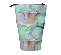 Bxzpzplj Astuccio telescopico con stampa teschio messicano, astuccio per cancelleria, astuccio per scuola, adolescenti, ragazzi, Marmo colorato, Taglia unica