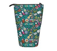 Bxzpzplj Astuccio telescopico multiuso con stampa di note musicali, colore nero e bianco, Tema della scienza dei cartoni animati., Taglia unica, Compatto