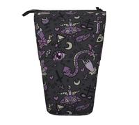 Bxzpzplj Astuccio telescopico multiuso con stampa gotica e spettrale viola, nero, Viola Nero Goth Spooky, Taglia unica