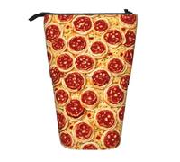 Bxzpzplj Astuccio telescopico per cancelleria con stampa di pupazzo di neve carino per forniture scolastiche, stoccaggio trucco, 3d Pizza Pepperoni, Taglia unica