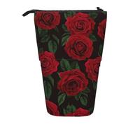 Bxzpzplj Astuccio telescopico rosa con stampa leopardata rosa per cancelleria, astuccio per scuola, ragazzi, ragazzi, Rosa rossa., Taglia unica
