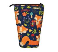 Bxzpzplj Cactus Flamingo Rose Flowers Stampa Standing Pencil Case per ufficio Cancelleria Retrattile Astuccio Matita Sacchetto di Lavoro, Fiore di volpe animale carino, Taglia unica