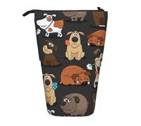 Bxzpzplj Carino Pug Stampa In Piedi Matita Caso per Cancelleria Ufficio Retrattile Matita, Cane Corgi, Taglia unica