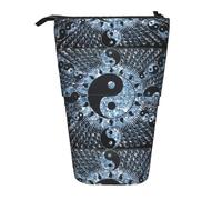 Bxzpzplj Elegante astuccio telescopico multiuso viola con stampa di tacchi alti, organizer per cancelleria, astuccio per cancelleria, Diagramma Ying Yang, Taglia unica