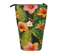 Bxzpzplj Hojas Tropicales Y Flores - Astuccio telescopico per matite, cancelleria, trucco, per adolescenti, materiale scolastico, Hojas Tropicales Y Flores, Taglia unica