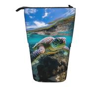 Bxzpzplj Lord Howe Island Sea Turtle Print Standing Pencil Case per ufficio Cancelleria Retrattile Astuccio Matita Sacchetto di Lavoro, Tartaruga marina dell'isola di Lord Howe 1, Taglia unica