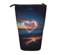 Bxzpzplj Pupazzo di neve albero di Natale stampa stand matita caso per ufficio cancelleria retrattile matita sacchetto matita borsa lavoro, Shooting Star Heart1, Taglia unica
