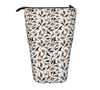 Bxzpzplj Tranquil Underwater Scenery Print Standing Pencil Case per ufficio Cancelleria Retrattile Matita Sacchetto di Matita Sacchetto di Lavoro, Trotting Flat Coated Retrievers Paw, Taglia unica