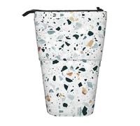 Bxzpzplj Tranquil Water Print Pencil Case Telescopico Cancelleria Borsa di Immagazzinaggio per la Scuola, Trucchi, Terrazzo Marmo Pastello, Taglia unica