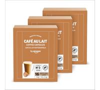 by Amazon Cafe au Lait Capsule Caffè compatibili Dolce Gusto 48 cialde (3 confezioni da 16)