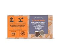 by Amazon Capsule di caffè compostabili a casa compatibili con Nespresso, 100% Arabica colombiano, 20 pezzi, Certificato Rainforest Alliance