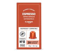 by Amazon Capsule in alluminio di caffè Espresso compatibili con Nespresso, tostatura chiara, 20 unità, Certificato Rainforest Alliance