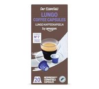 by Amazon Capsule in plastica di caffè lungo compatibili con Nespresso, 20 pezzi, confezione da 1, Certificato Rainforest Alliance