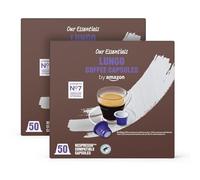 by Amazon Capsule in Plastica di Caffè Lungo Compatibili con Nespresso, Tostatura Media, 100 Pezzi (2 Confezioni da 50) - Certificato Rainforest Alliance