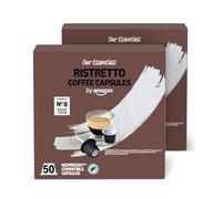 by Amazon Capsule in Plastica di Caffè Ristretto Compatibili con Nespresso, Tostatura Media, 100 Pezzi (2 Confezioni da 50) - Certificato Rainforest Alliance