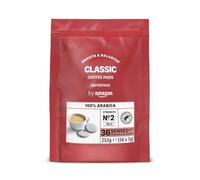 by Amazon Cialde caffè 100% Arabica solo per macchine Senseo (non compatibili con sistemi E.S.E./macchine espresso), 36 Pezzi (1 Confezione da 36) - Certificato Rainforest Alliance