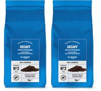by Amazon Decaff 100% Arabica Intensità 2 - Delicato, Caffè Torrefatto In Grani Decaffeinato, 1kg (Confezione da 2)