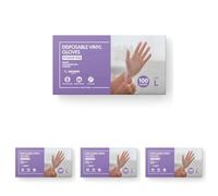 by Amazon - Guanti monouso in vinile, Taglia L, confezione da 400(Precedentemente Marchio Hevea), Trasparente