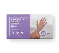 by Amazon - Guanti monouso in vinile, Taglia M, confezione da 100, Trasparente