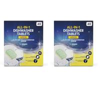 by Amazon - Pastiglie per Lavastoviglie All-in-One, al Limone, 40 capsule (Confezione da 2)