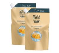 by Amazon, Ricarica di sapone per le mani al latte e miele, 2 x 1000 ml