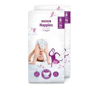 by Amazon Ultra Dry Nappies - Taglia 6 (oltre 15kg) - con Canali - 140 Pannolini (2 Confezioni da 70) (Stesso Prodotto Commercializzato in Precedenza con il Marchio Mama Bear)