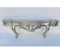 by artissimo Mensola da parete anticata, stile barocco, 49 x 13 x 21 cm, ripiano a specchio Cp51 (argento)