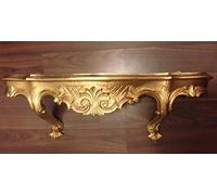 by artissimo Mensola da parete anticata, stile barocco, 49 x 13 x 21 cm, ripiano a specchio Cp51 (oro)