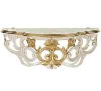 by artissimo Mensola da parete anticata, stile barocco, 57 x 18 x 46 cm, Cp60 (bianco-oro)