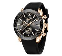 BY BENYAR Orologi da uomo, analogico, al quarzo, cronografo, orologio da uomo, impermeabile, con data luminosa, orologio da polso da uomo, casual, da lavoro, per uomo, classico, elegante regalo, Nero