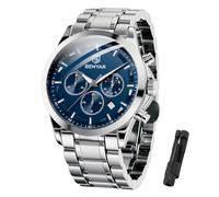 BY BENYAR Orologio da uomo al quarzo analogico in acciaio inossidabile cinturino Timing Date Display impermeabile luminoso orologio Business Casual Sports Watch Fashion Holiday regalo per il padre