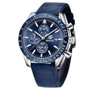 BY BENYAR Orologio Uomo Cronografo Analogico al Quarzo Impermeabile Luminoso Orologi Cinturino Pelle Moda Classico Elegante Orologio Regalo per Uomo