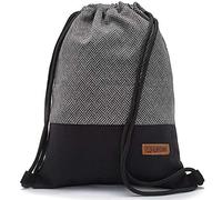 By Bers LEON Borsa zaino da ginnastica con tasche interne, cerniera e cordoncino, zaino da uomo e da donna, Labyr_sw, taglia unica