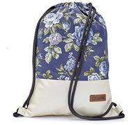 By Bers LEON Sacca da palestra con tasche interne con chiusura lampo, borsa da donna e da uomo, Rosa blu_madreperla, 35cm x 45cm, Sacca da palestra