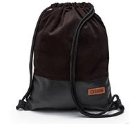 By Bers LEON Sacca da palestra con tasche interne con chiusura lampo, borsa da donna e da uomo, Tb_nero-marrone_nero, 40cm hoch