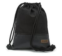 By Bers LEON Sacca da palestra, grande tasca esterna con cerniera, tasche interne, zaino da donna e da uomo, in pelle vegana, nero_nero_pu, taglia unica, Sacca da palestra