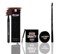 By Caitlyn Brow Gravity Perfecting Pen Bundle - Balsamo per lo styling, bobina a doppia punta e penna di precisione per sopracciglia, lunga durata, soffici e definite (marrone scuro)