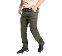 BY CITY - Pantaloni Moto Uomo - Air III Man - con Gambe Rimovibili - con Protezioni rimovibili in ginocchio e fianco., Verde, 46