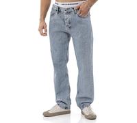 by Diga - Jeans - Taglio dritto Denim Pantaloni in stile 5 tasche - Classico Straight Fit Jeans in cotone per il tempo libero e la vita quotidiana, Blu, 50 IT (36W/32L)