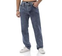 by Diga - Jeans - Taglio dritto Denim Pantaloni in stile 5 tasche - Classico Straight Fit Jeans in cotone per il tempo libero e la vita quotidiana, Blu scuro, 42/44 IT (29W/32L)